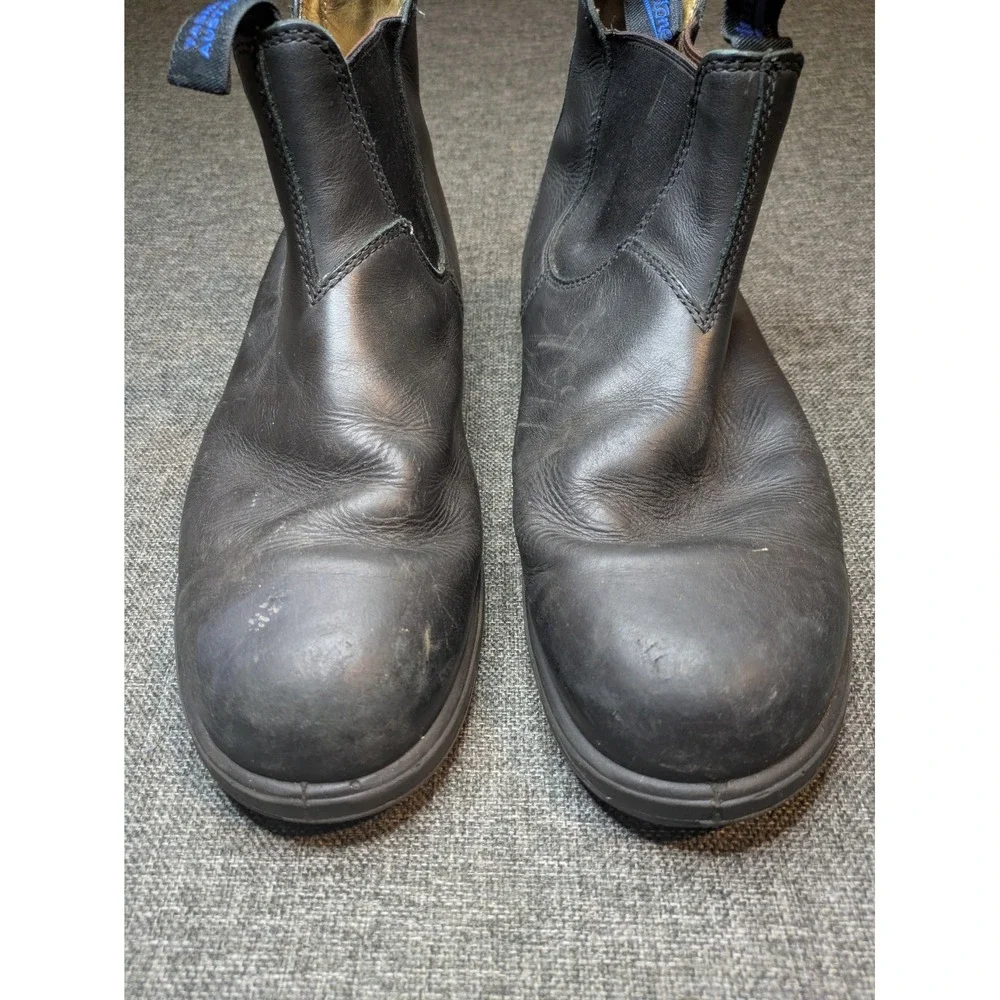 Blundstone Black Leather Chelsea Slip-On Ankle Boots Rubber Sole US 12 Resistant